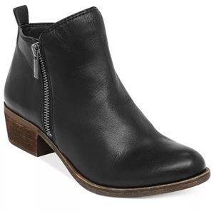 Lucky Brand Basel Black Leather Boots Booties 8.5
